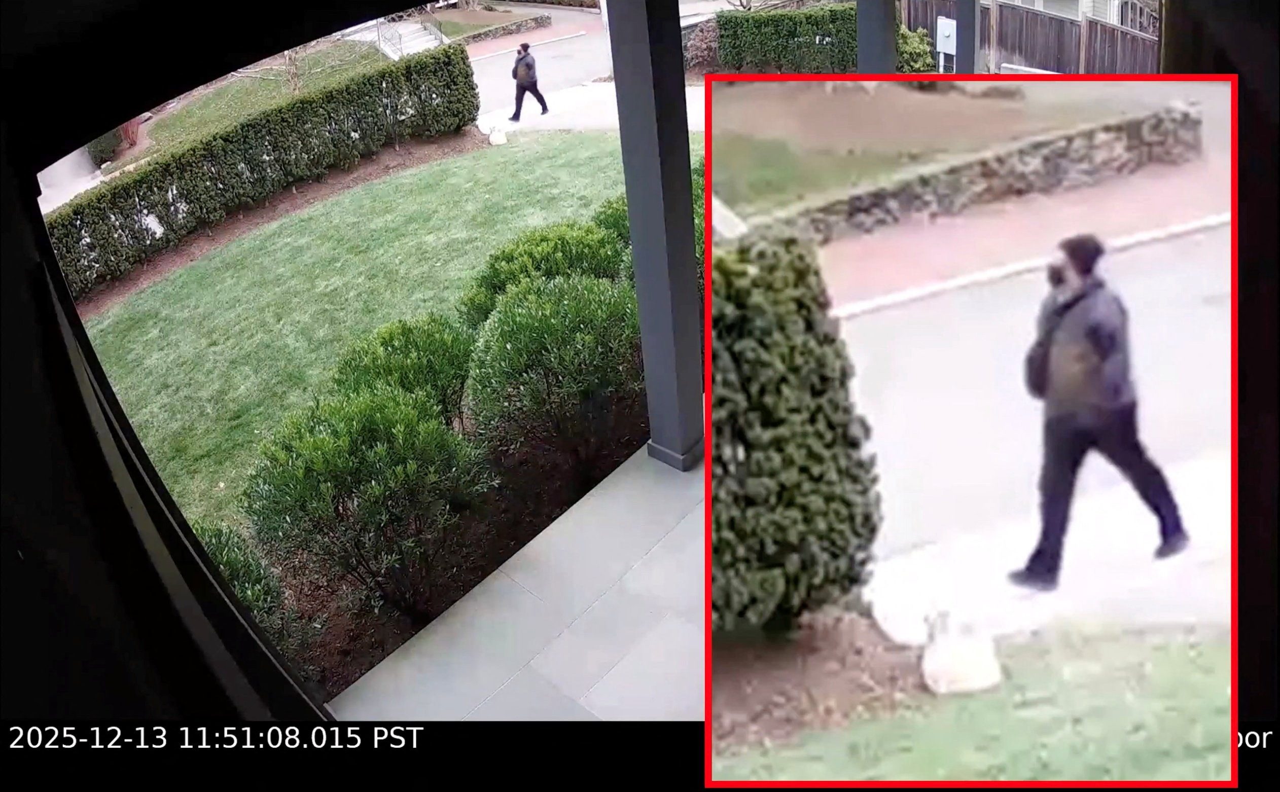 A screengrab from a video released by the Providence Police shows the person of interest in connection with the December 13, 2025 shooting at Brown University in Providence