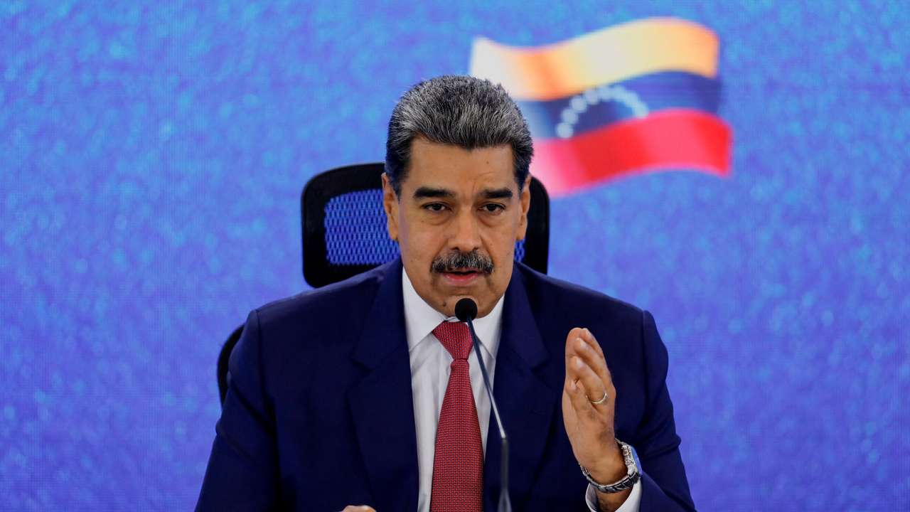 Venezuela's President Nicolas Maduro holds a press conference, in Caracas