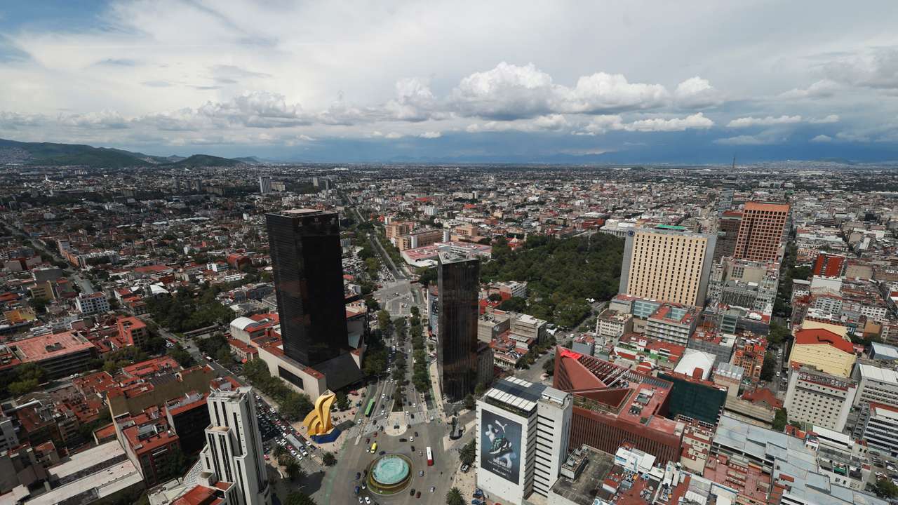 A general view of buildings and houses in Mexico City