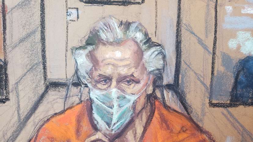 FILE PHOTO: Canadian fashion designer Peter Nygard appears via video feed during his bail hearing in Toronto
