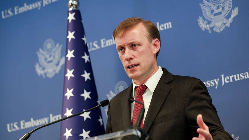U.S. National Security Advisor Jake Sullivan holds a press briefing in Tel Aviv