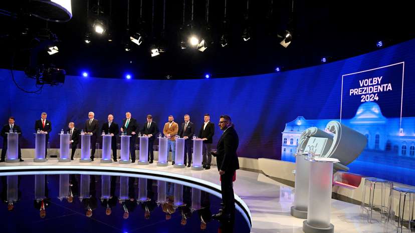 Televised debate with candidates ahead of presidential election, in Bratislava