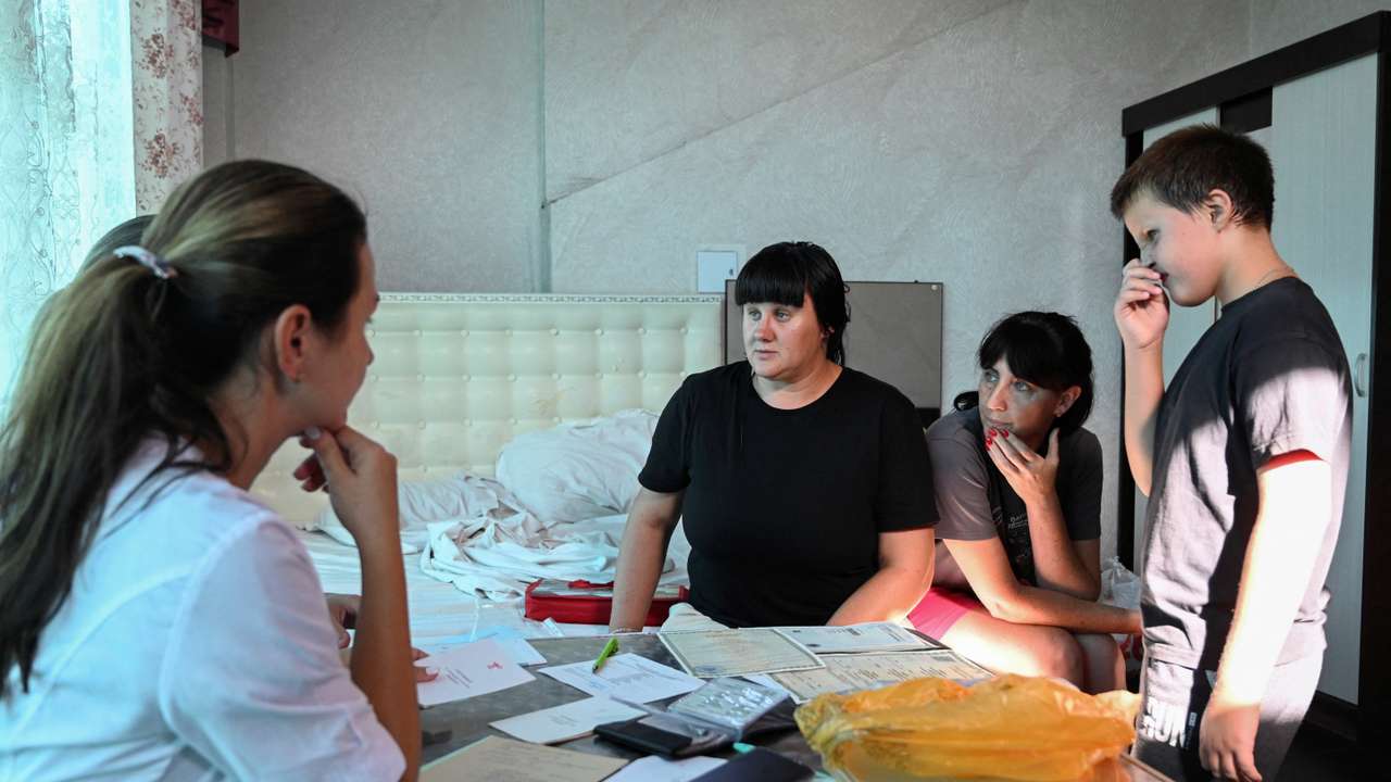 Evacuees from Kursk region stay at temporary accommodation centre in Azov