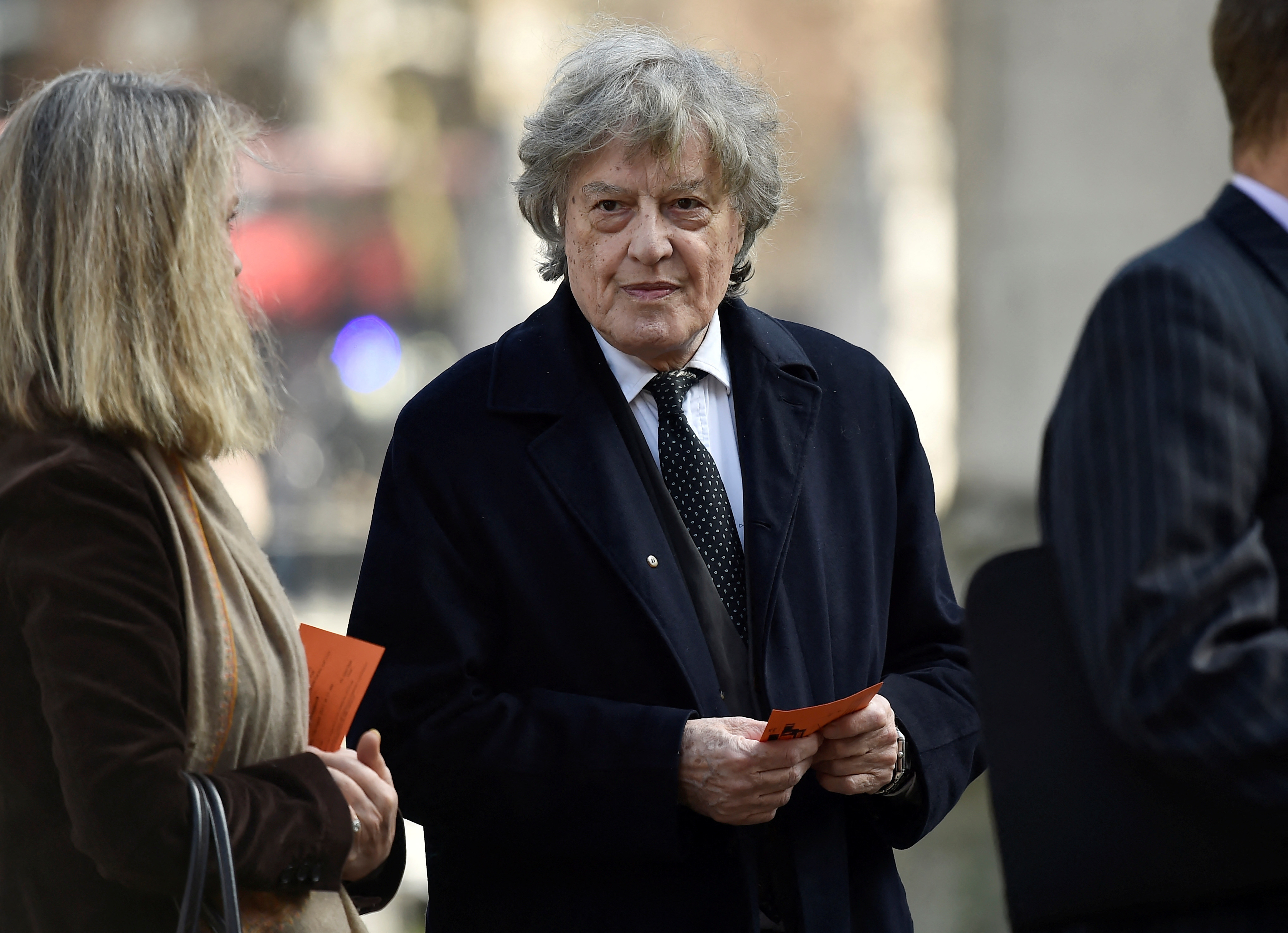 FILE PHOTO: Playright Tom Stoppard arrives for a Service of Thanksgiving for the life and work of Lord Snowdon at Westminster Abbey in London