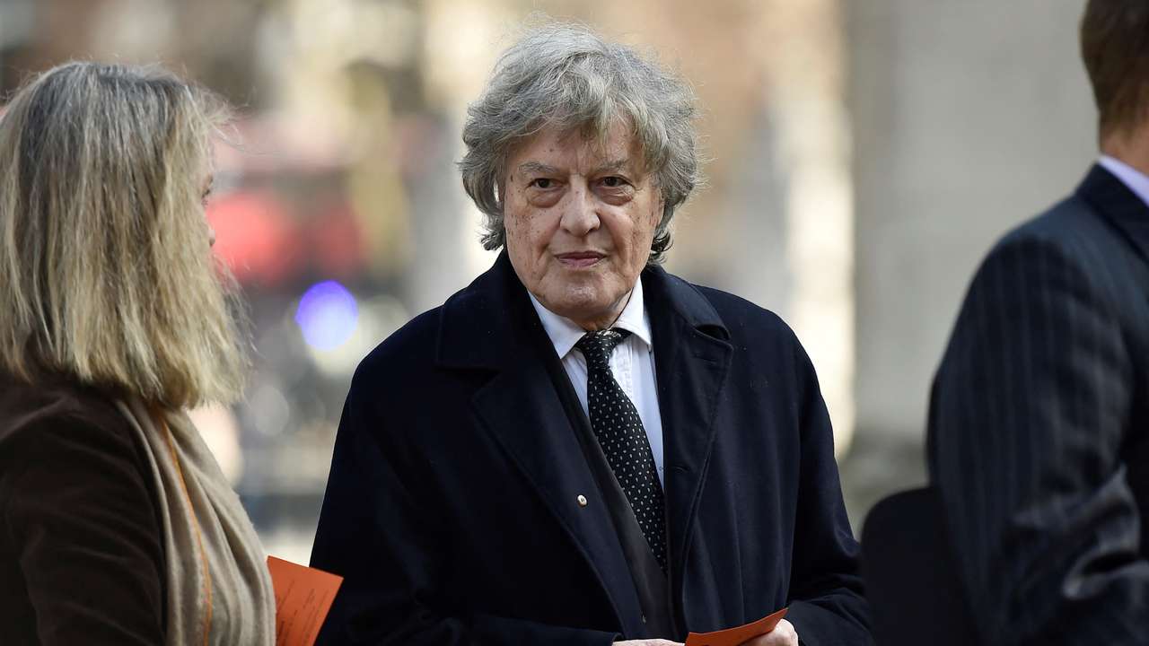 FILE PHOTO: Playright Tom Stoppard arrives for a Service of Thanksgiving for the life and work of Lord Snowdon at Westminster Abbey in London