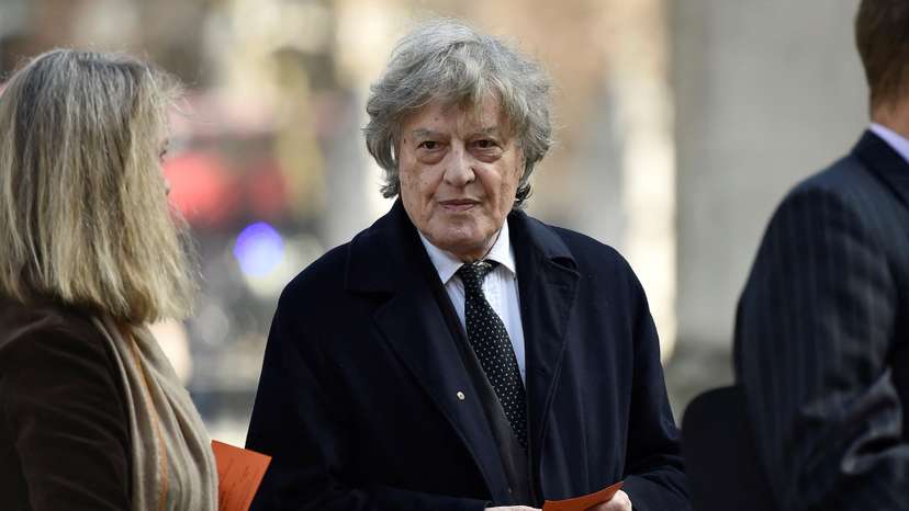 FILE PHOTO: Playright Tom Stoppard arrives for a Service of Thanksgiving for the life and work of Lord Snowdon at Westminster Abbey in London