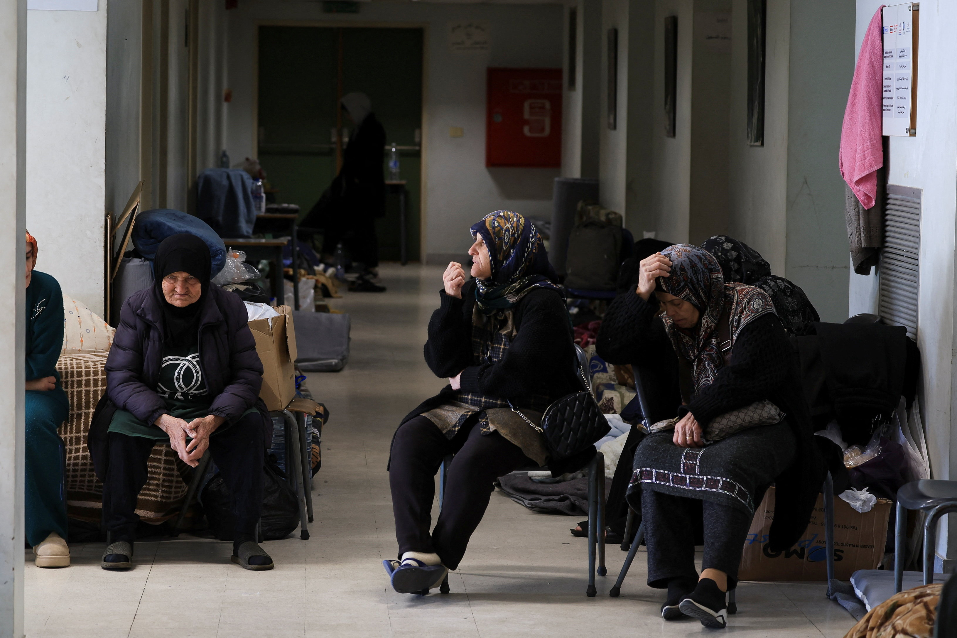 School turned shelter for people displaced from Beirut's southern suburbs and southern Lebanon, in Beirut