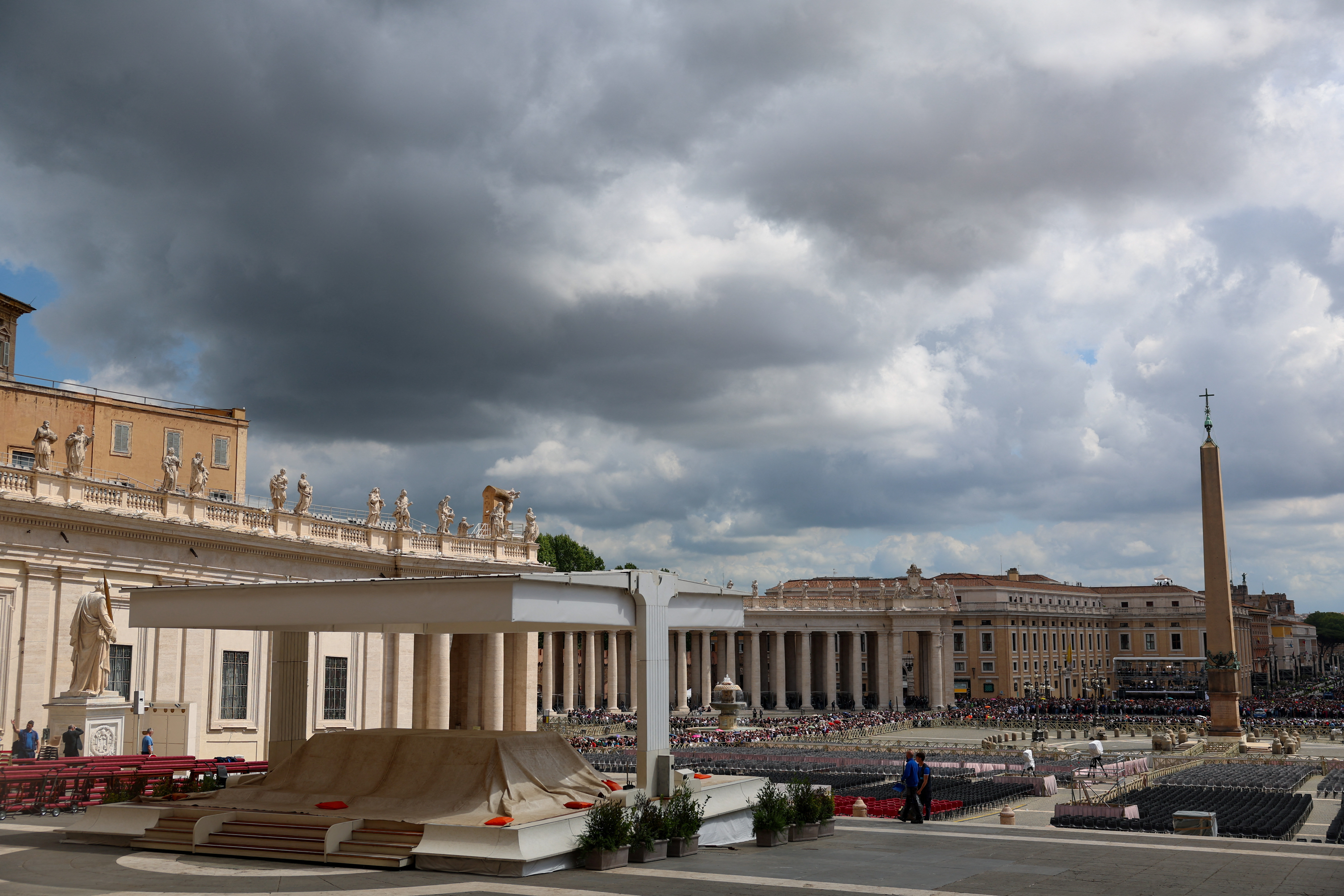 Preparations for Pope Francis' funeral, at the Vatican