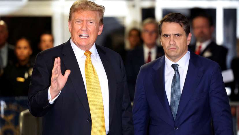 FILE PHOTO: Former U.S. President Trump's criminal trial on charges of falsifying business records continues in New York