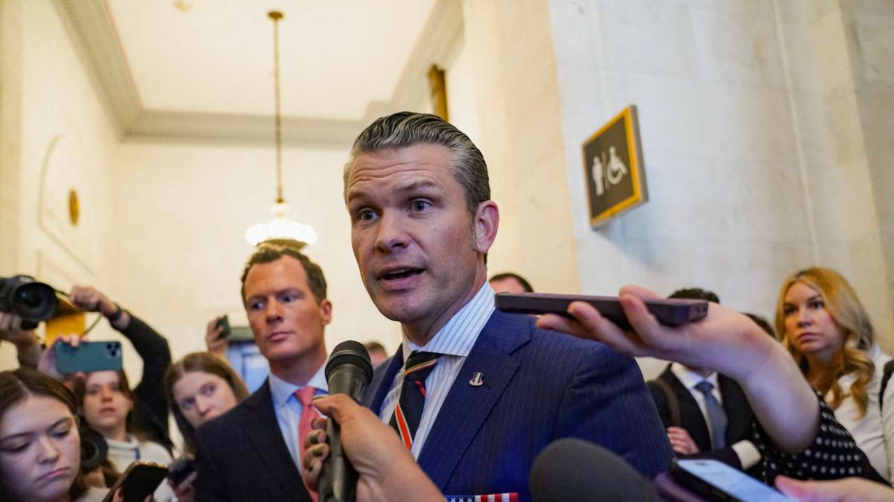 Meeting with Pete Hegseth, President-elect Donald Trump's nominee for defense secretary on Capitol Hill in Washington
