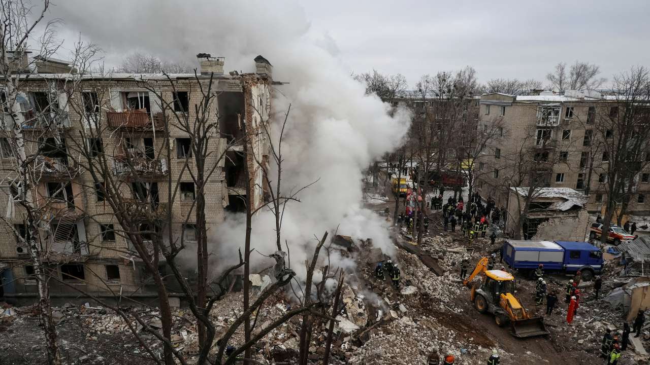 FILE PHOTO: Aftermath of a Russian missile attack in Kharkiv