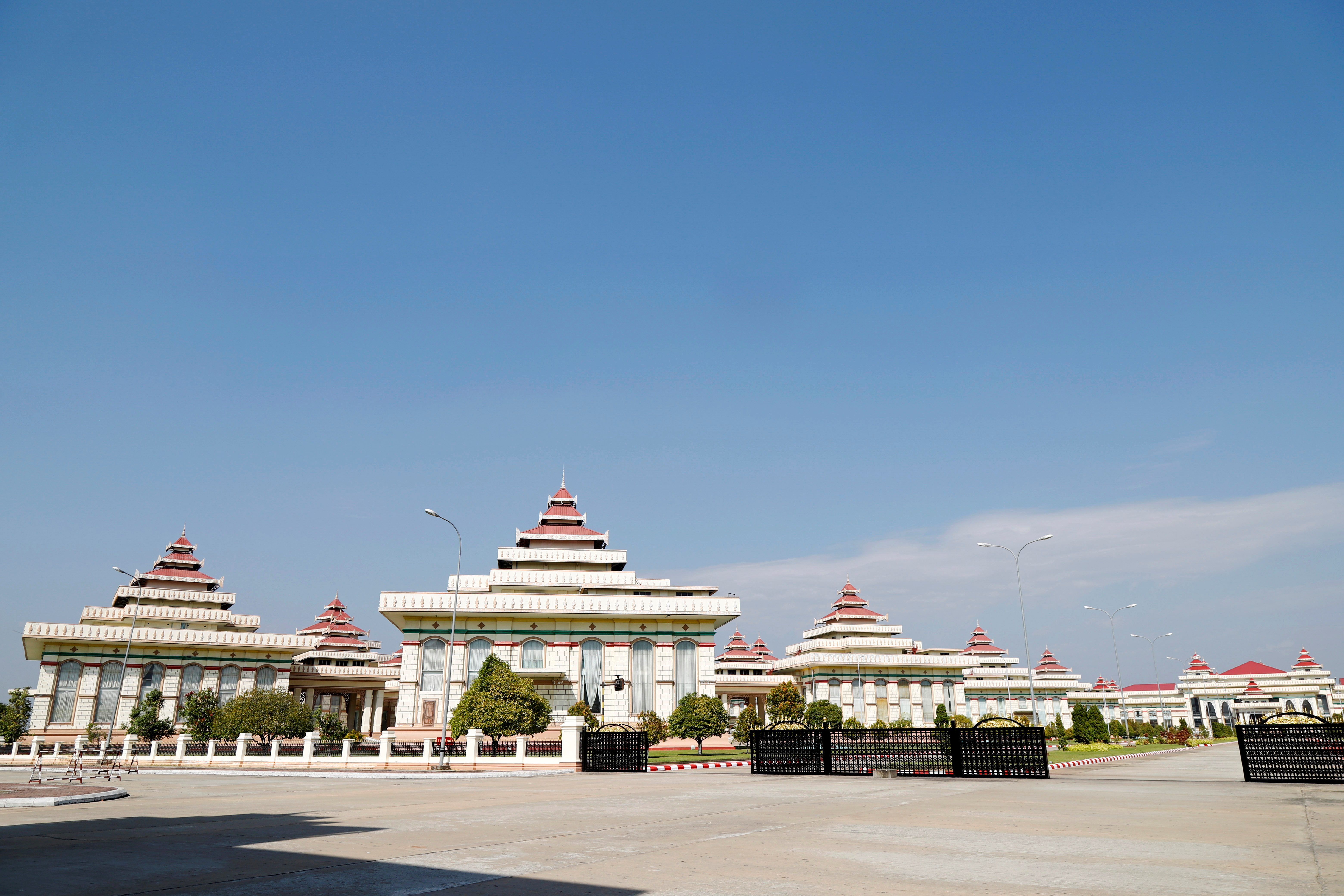 Parliament compound buildings are seen ahead of the opening of the congress in Naypyidaw