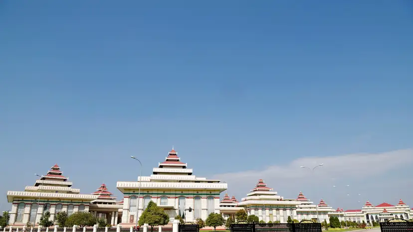 Parliament compound buildings are seen ahead of the opening of the congress in Naypyidaw