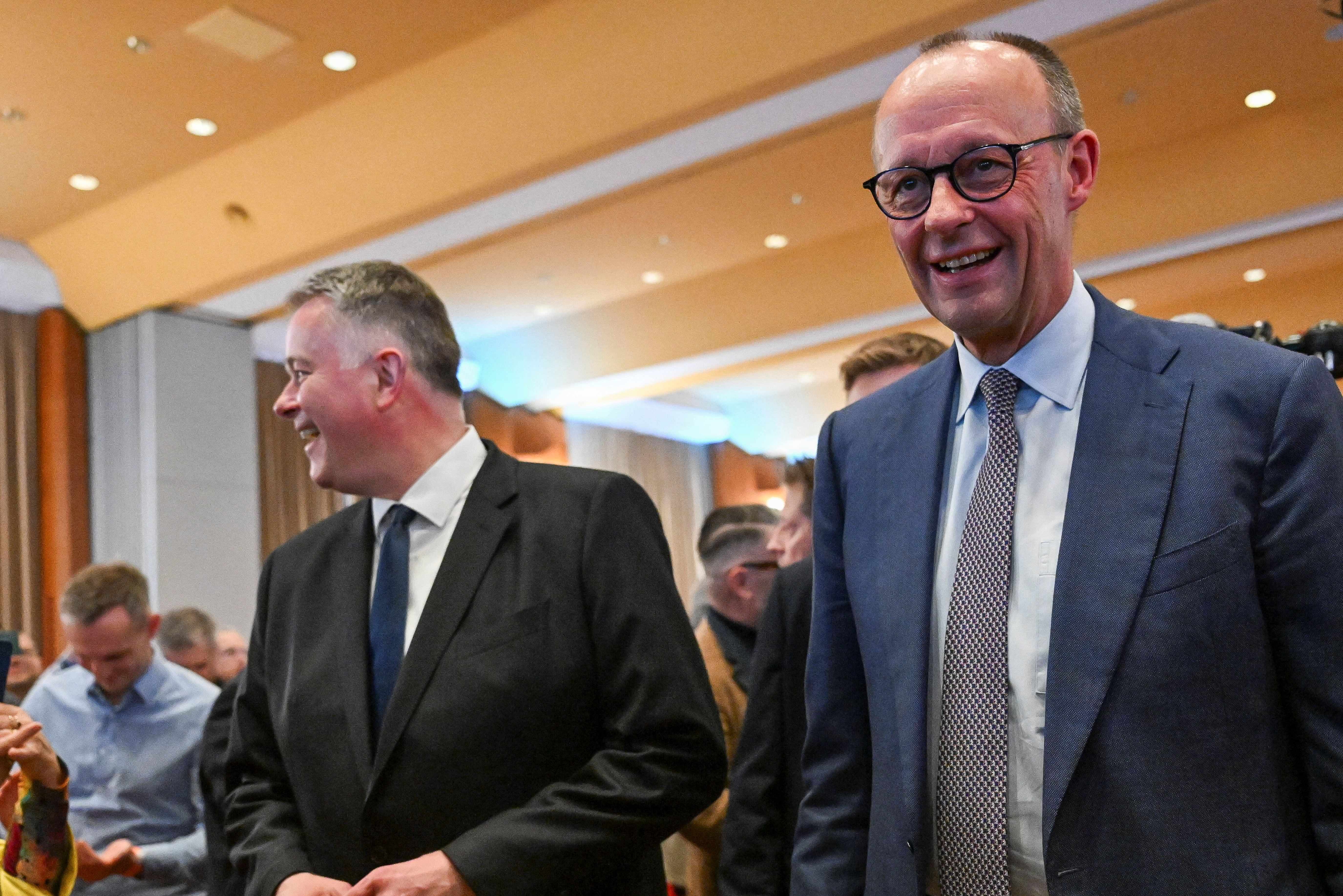 German Chancellor Friedrich Merz attends the final CDU rally ahead of Rhineland-Palatinate election
