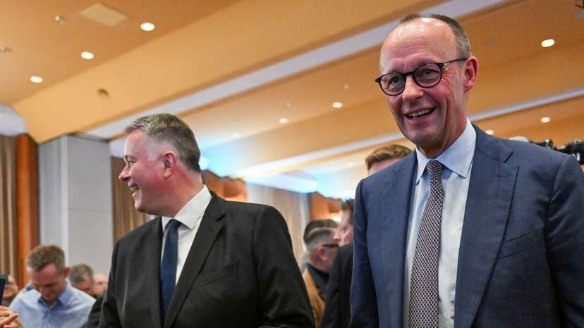 German Chancellor Friedrich Merz attends the final CDU rally ahead of Rhineland-Palatinate election