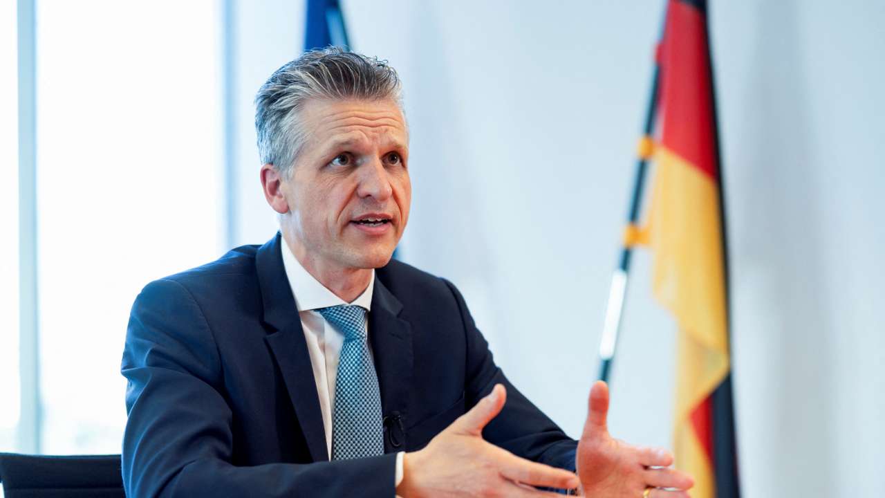 German Minister for Special Tasks and Head of the Federal Chancellery Frei attends an interview with Reuters, in Berlin