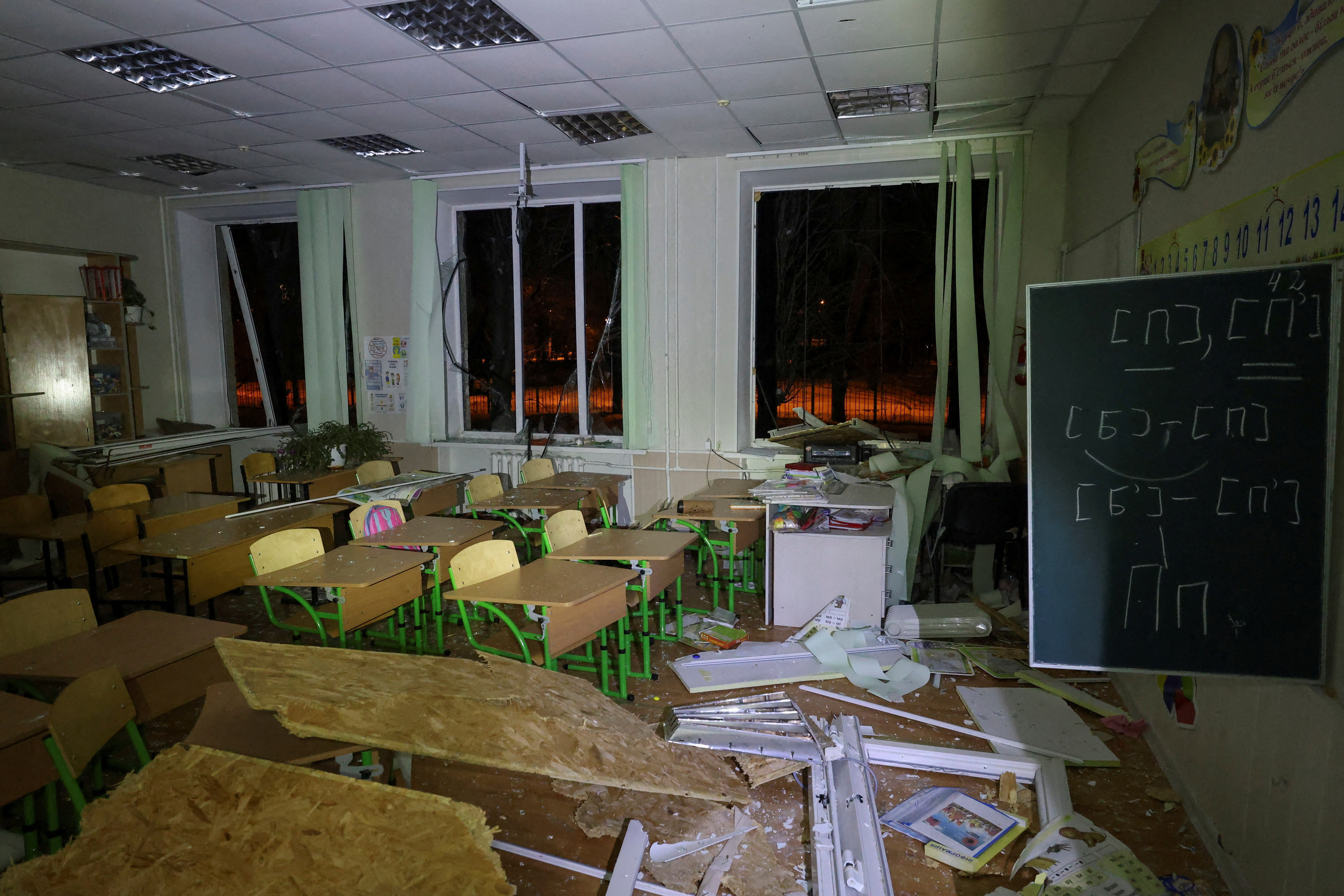 Aftermath of a Russian missile strike in Kharkiv