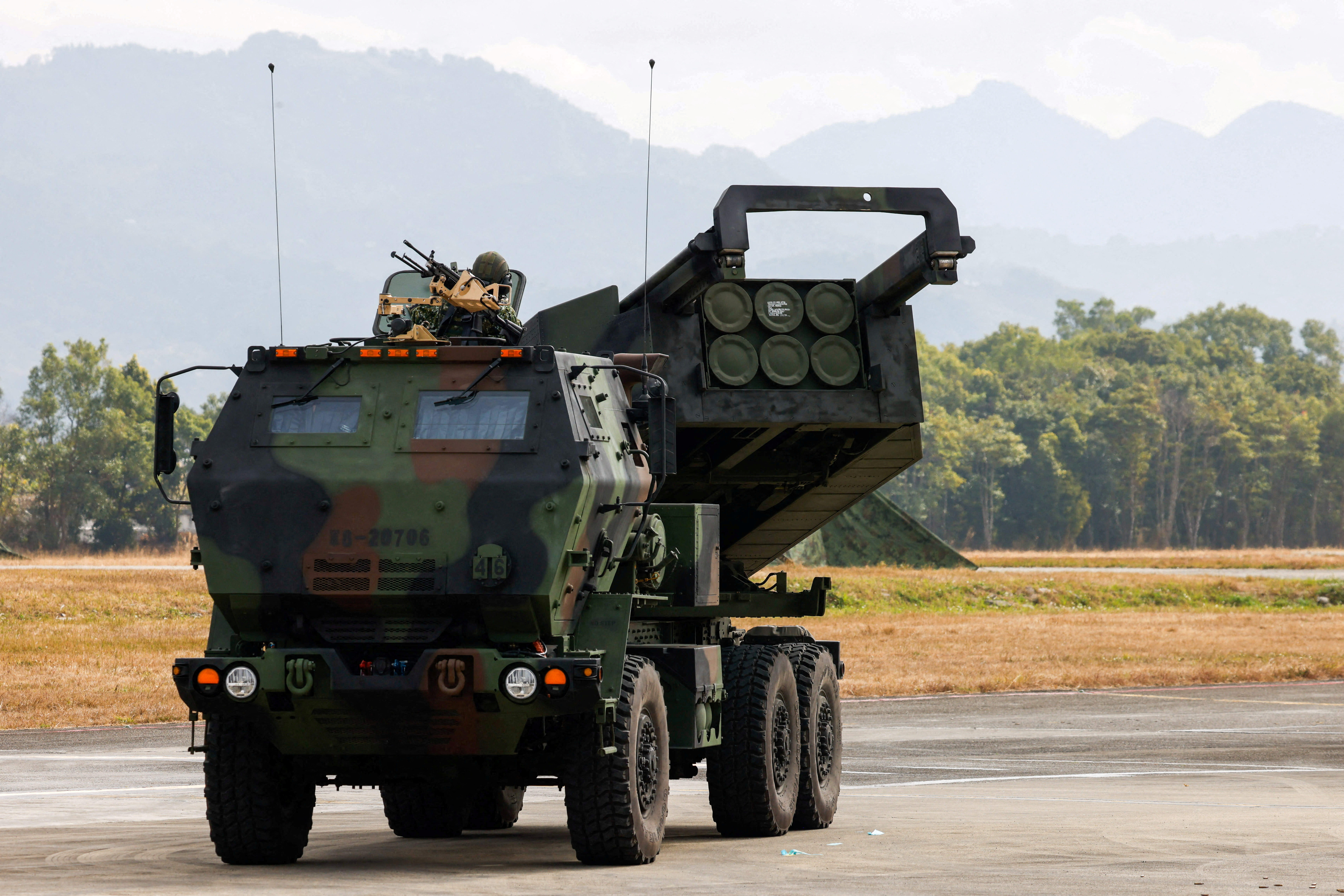 FILE PHOTO: A High Mobility Artillery Rocket System (HIMARS) vehicle on display during an annual military exercise ahead of Lunar New Year in Taichung