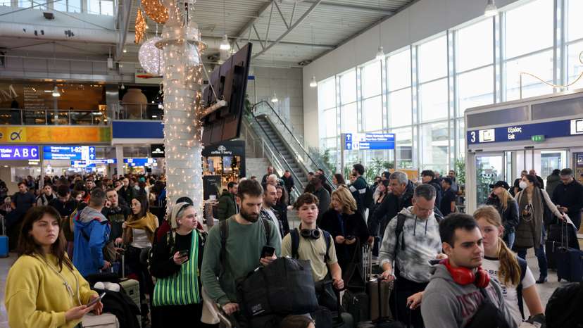 Suspended arrivals and departures across airports in Greece after unspecified issues affecting radio frequencies, in Athens