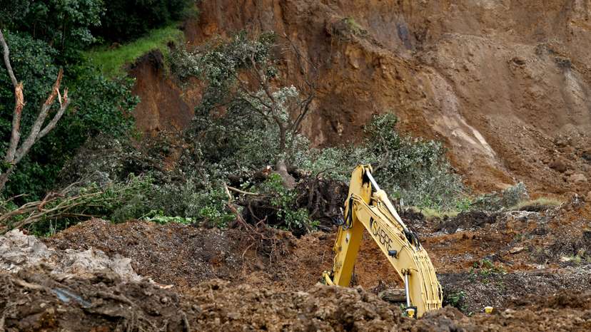 FILE PHOTO: Aftermath of a landslide triggered by heavy rains, in Mount Maunganui