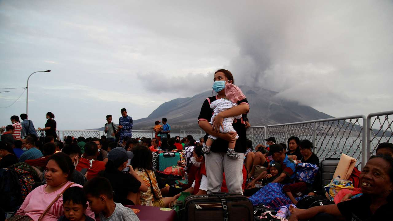 Evacuation continues following Indonesia's Ruang volcano eruption in Sitaro