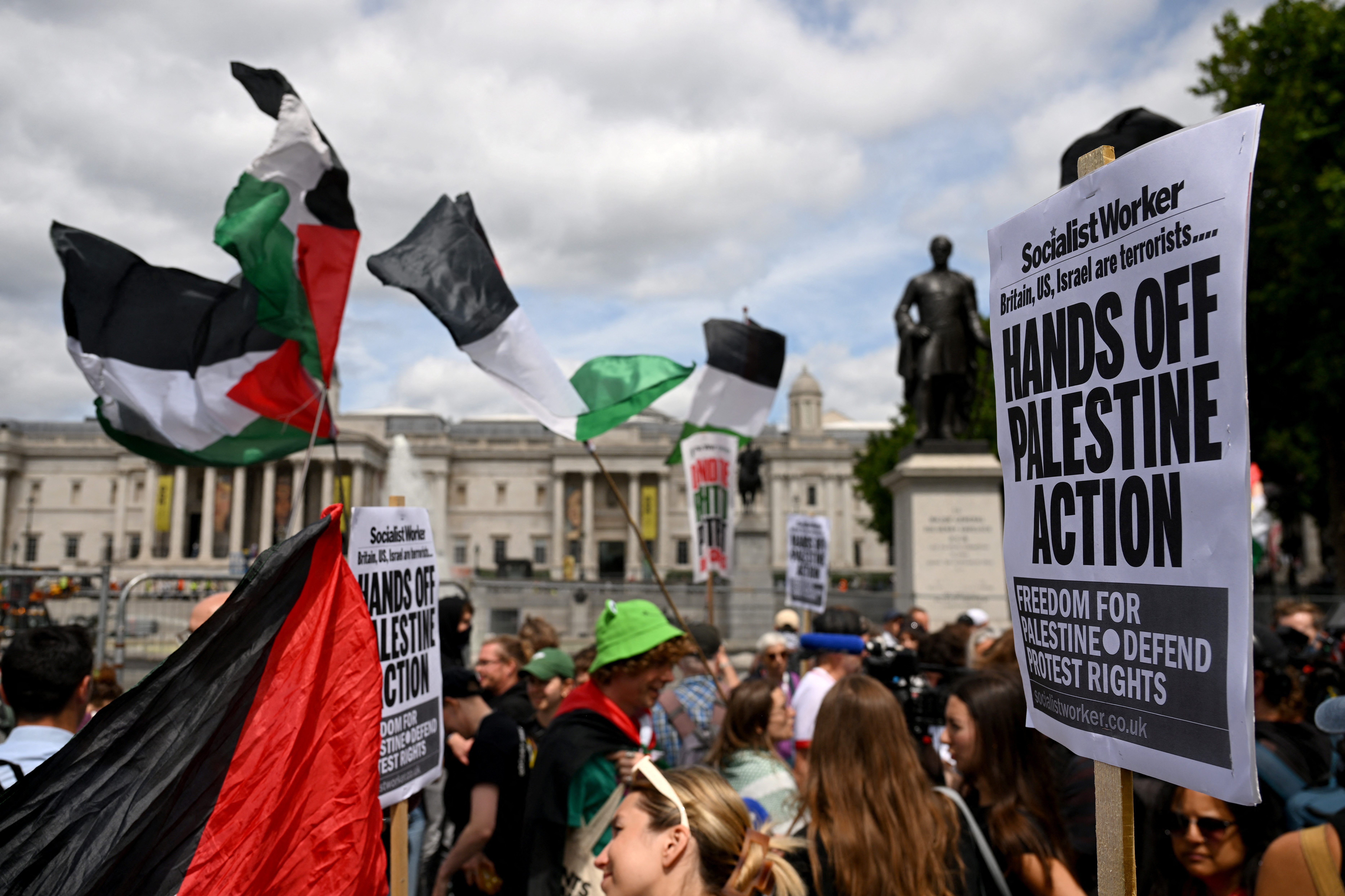 Protest against Britain's Home Secretary Cooper's plans to proscribe the "Palestine Action" group in the coming weeks, in London