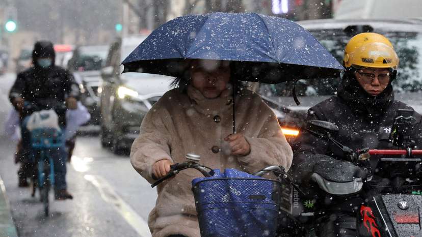 Snowfall in Shanghai