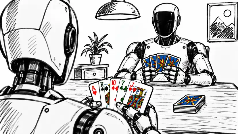 Robots playing cards