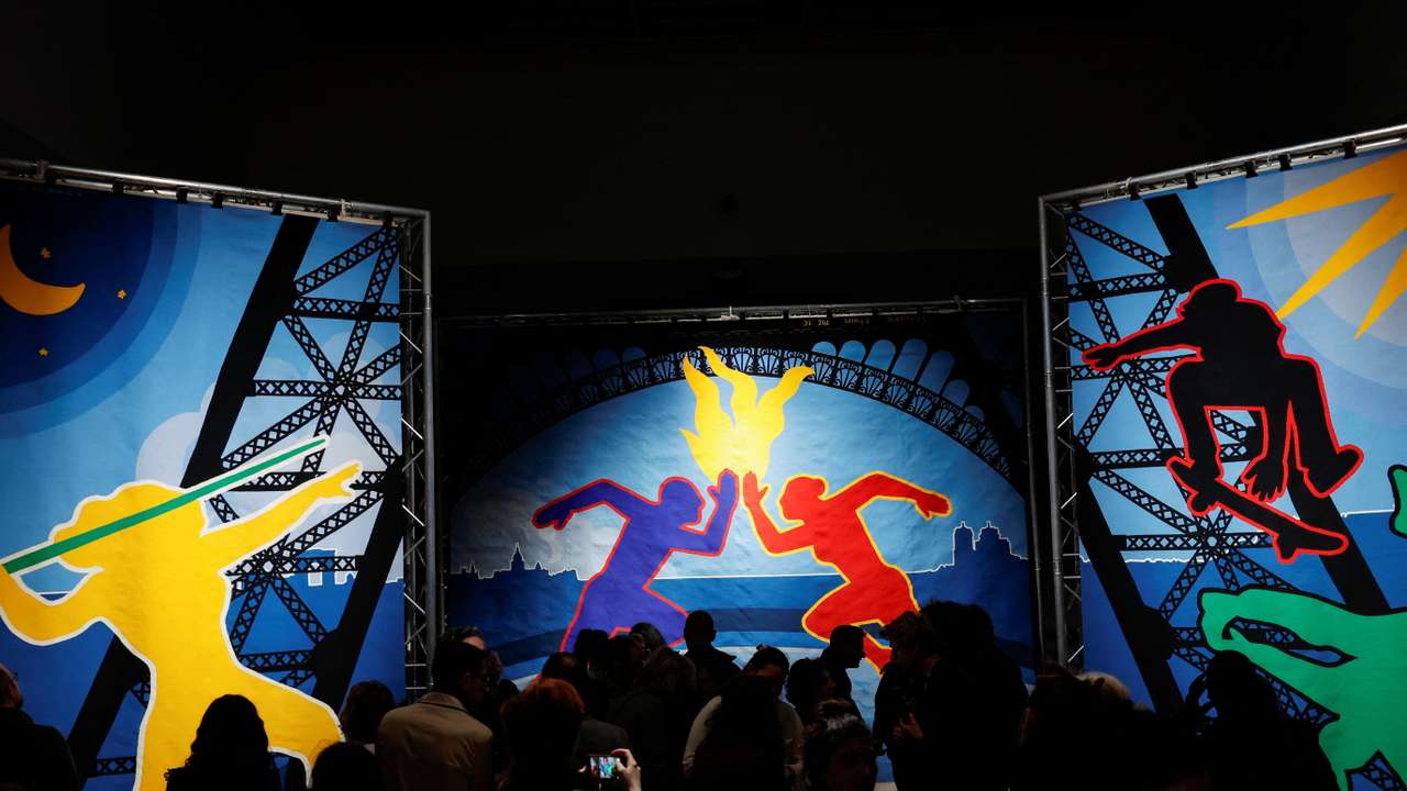 Unveiling of the Olympic tapestry by french-Iranian artist Marjane Satrapi, in Paris