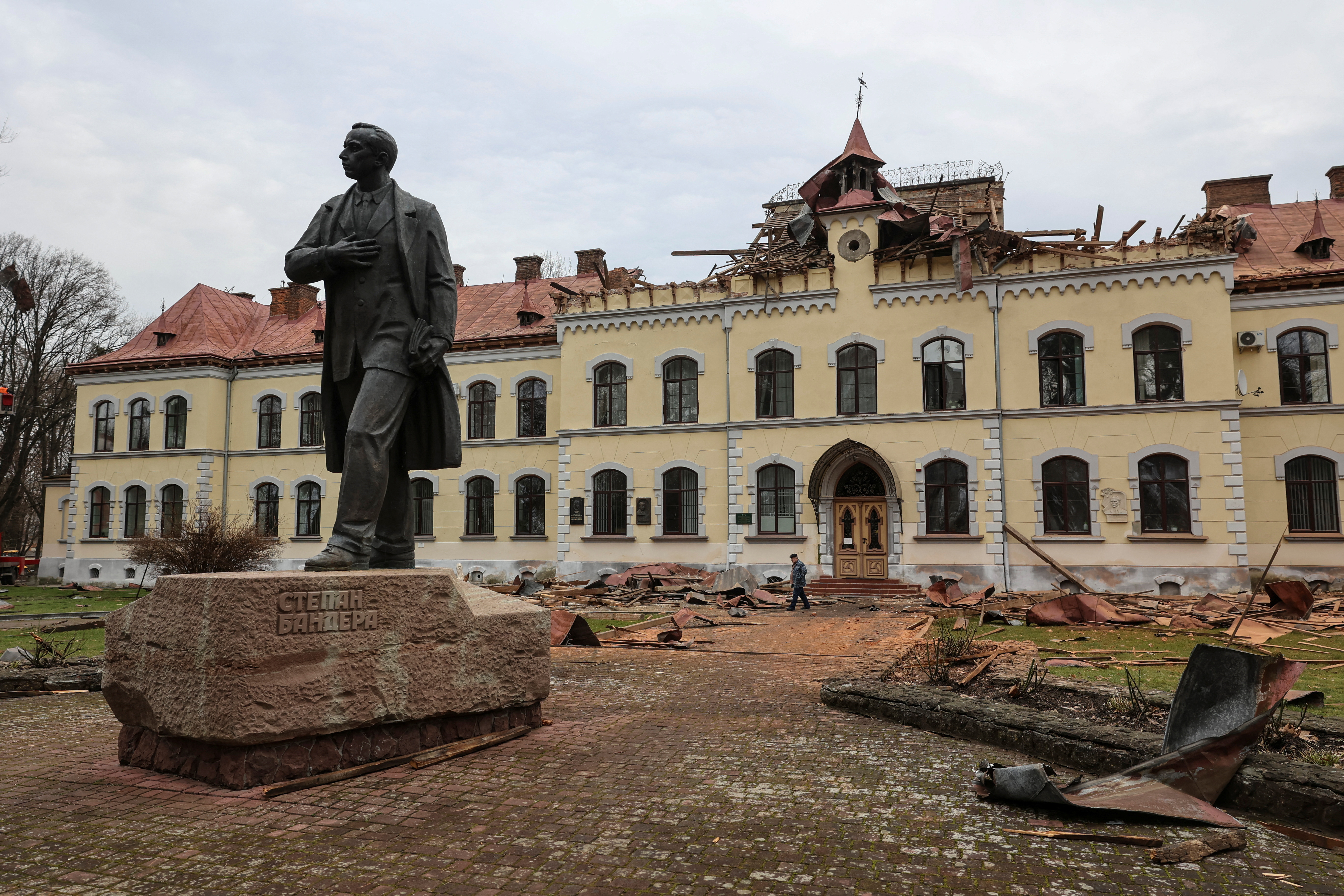 Aftermath of a Russian drone attack in Lviv region