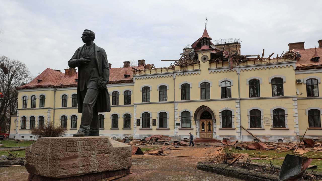 Aftermath of a Russian drone attack in Lviv region