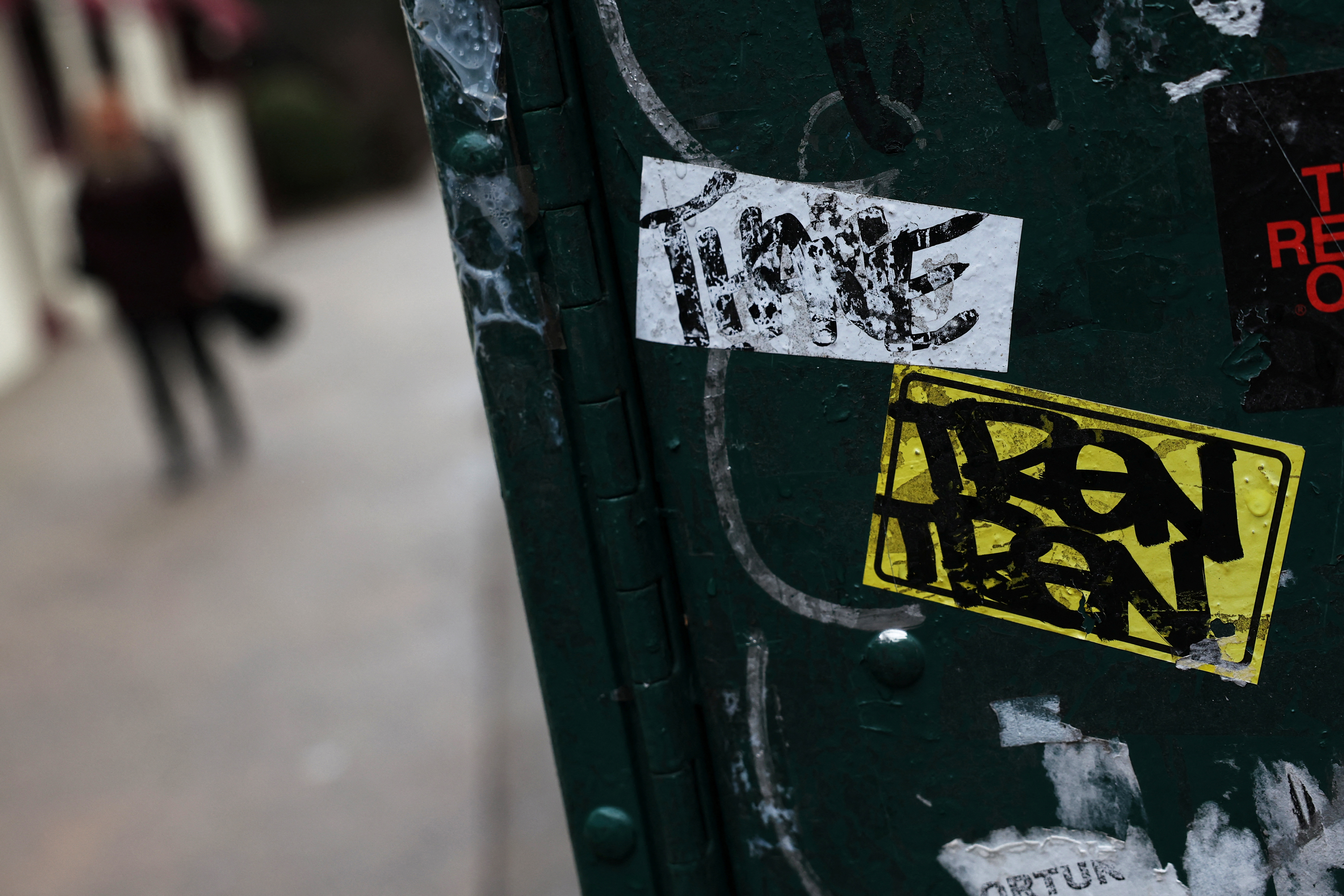 FILE PHOTO: Tren de Aragua graffiti is seen on a steel beam, as the Trump administration deported more than 200 Venezuelans, alleged members of the Venezuelan gang, to El Salvador over the weekend, in New York City