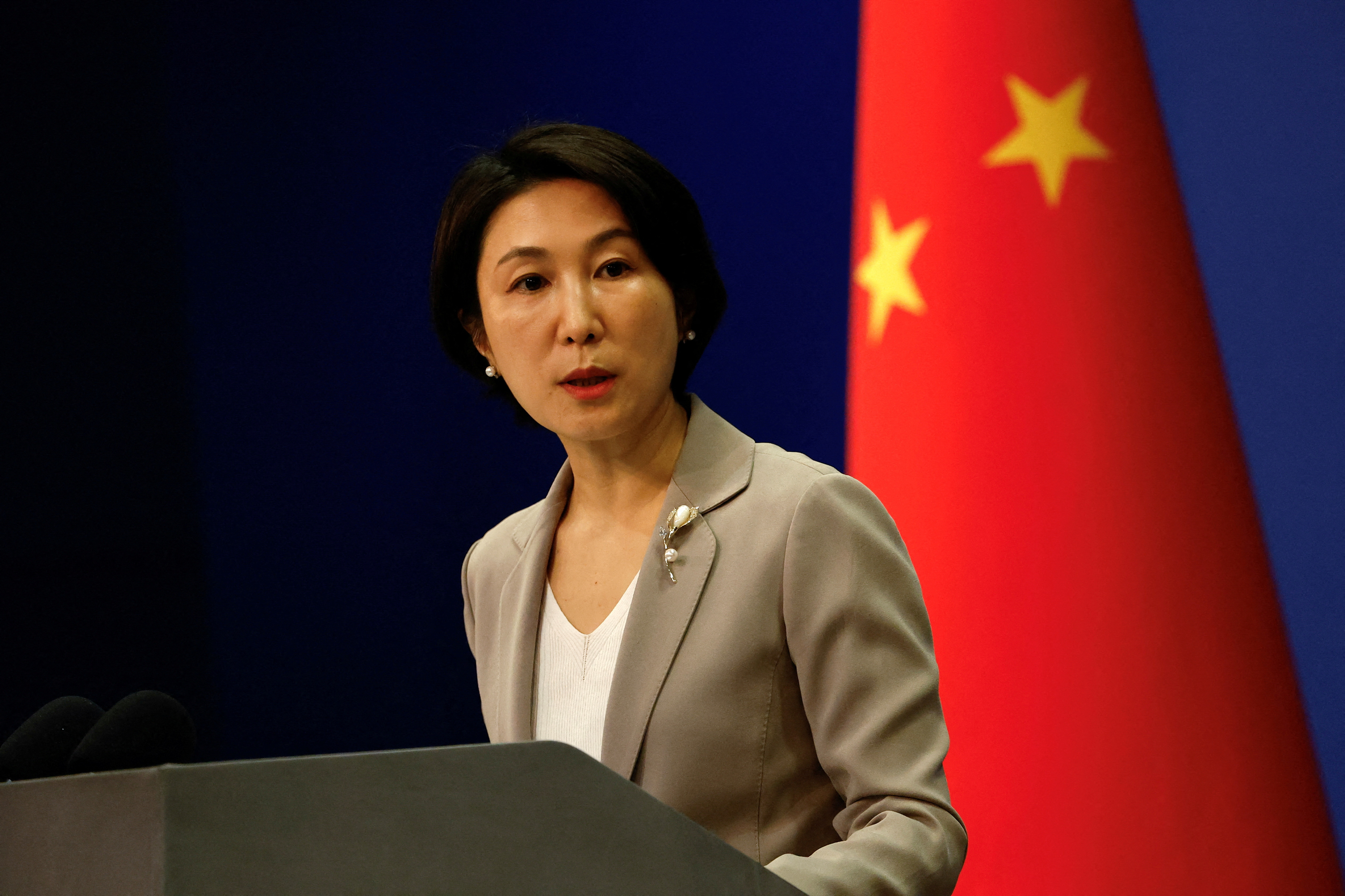 FILE PHOTO: China's foreign ministry spokesperson Mao Ning attends a press conference in Beijing