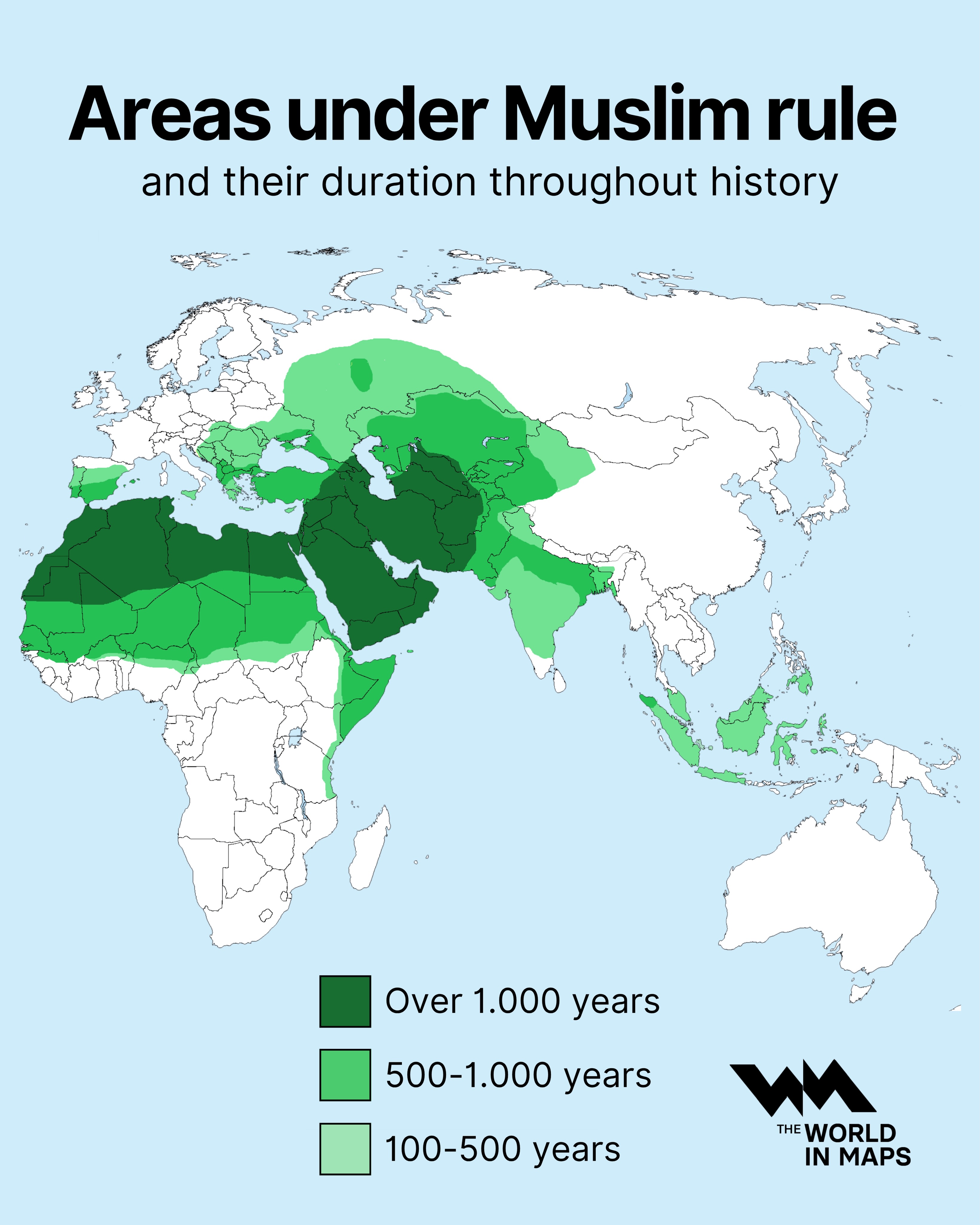 Muslim rule stretched across three continents and lasted more than 1,000 years in some regions