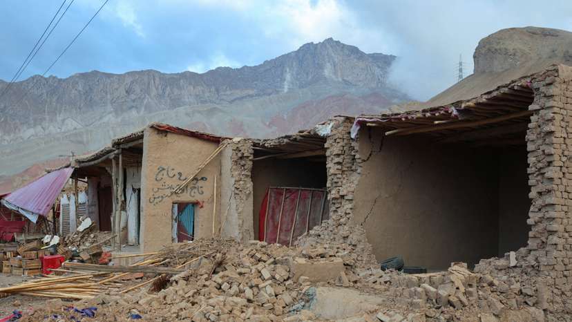 Aftermath of an earthquake, in Samangan province