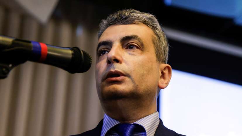 Lev Shlosberg, member of the political party Yabloko, attends the party's congress in Moscow, Russia