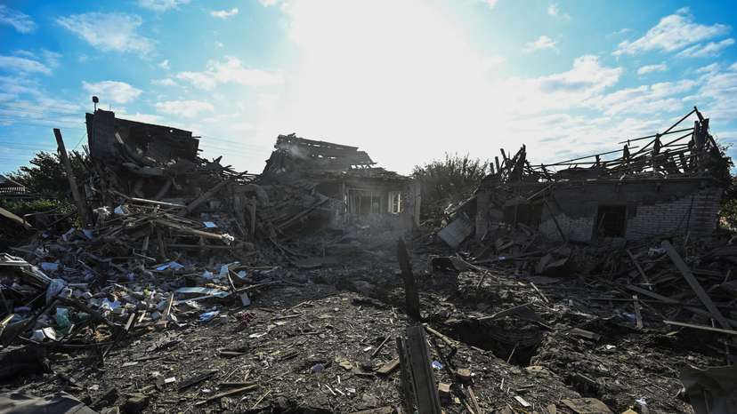 Aftermath of a Russian air strike in Zaporizhzhia