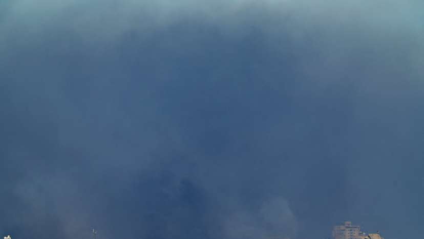 Smoke engulfs Gaza skyline, amid the ongoing conflict between Israel and the Palestinian Islamist group Hamas, as seen from Southern Israel