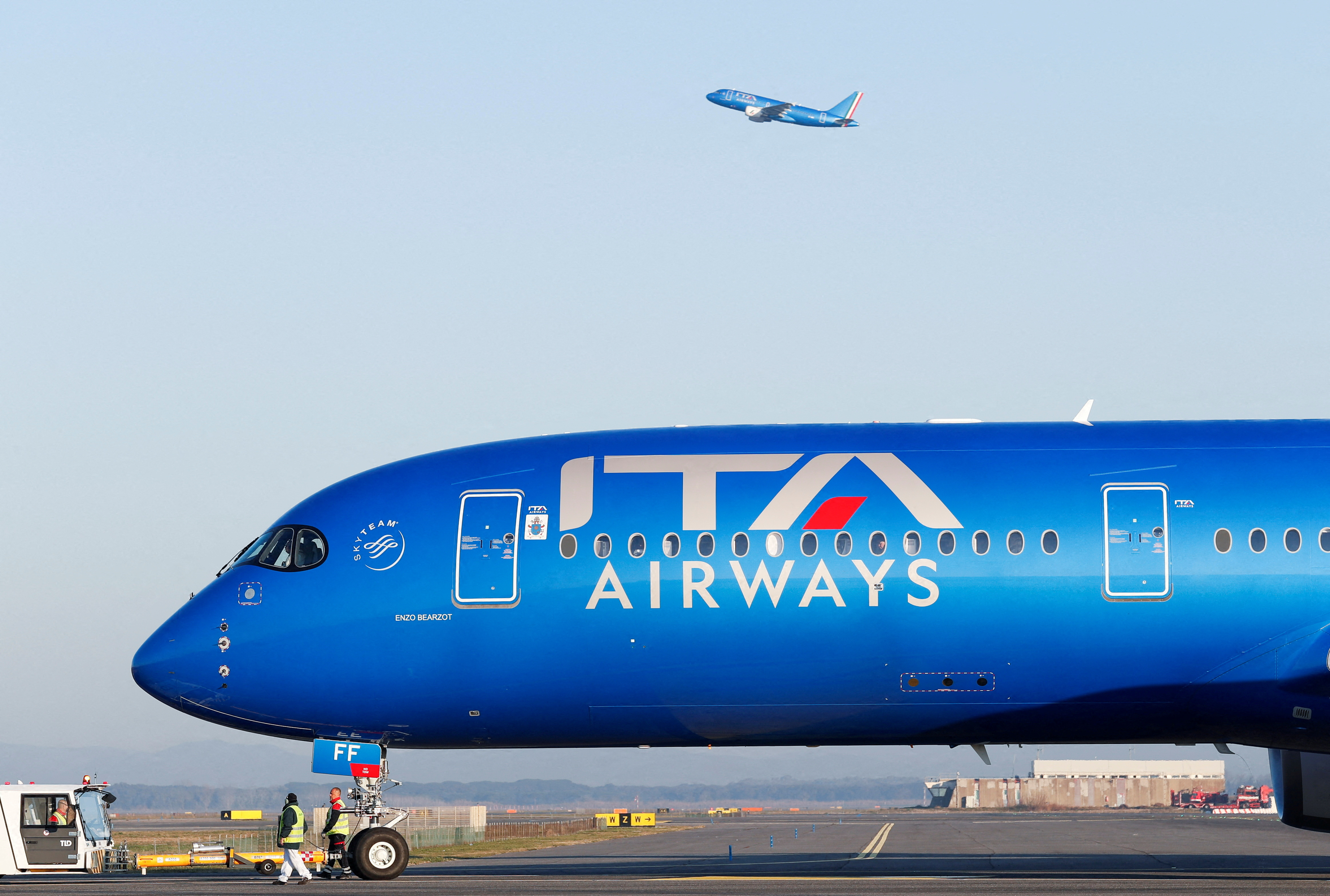 FILE PHOTO: ITA Airways aircraft at Fiumicino airport in Rome