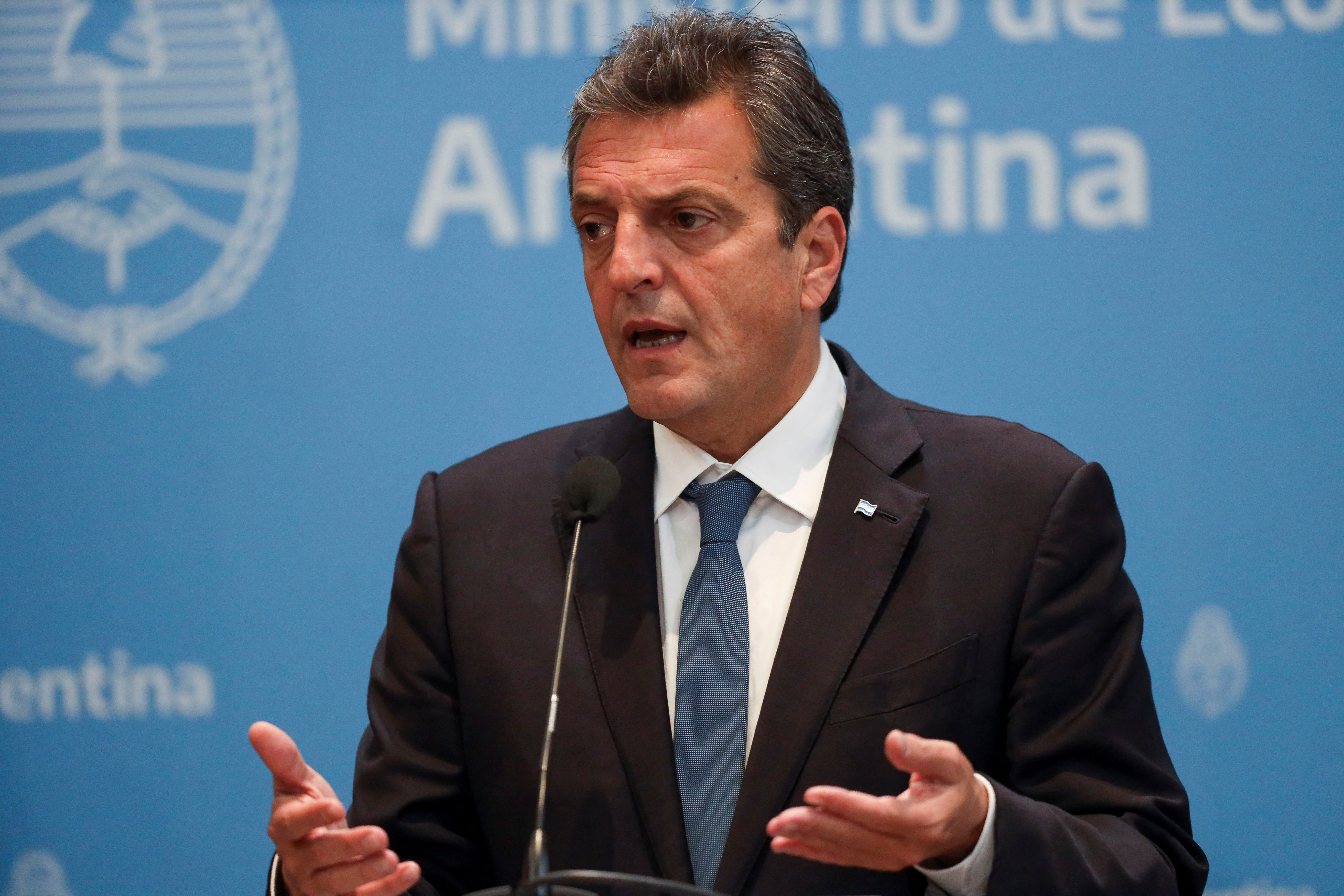 Argentina's presidential candidate Sergio Massa holds a press conference, in Buenos Aires