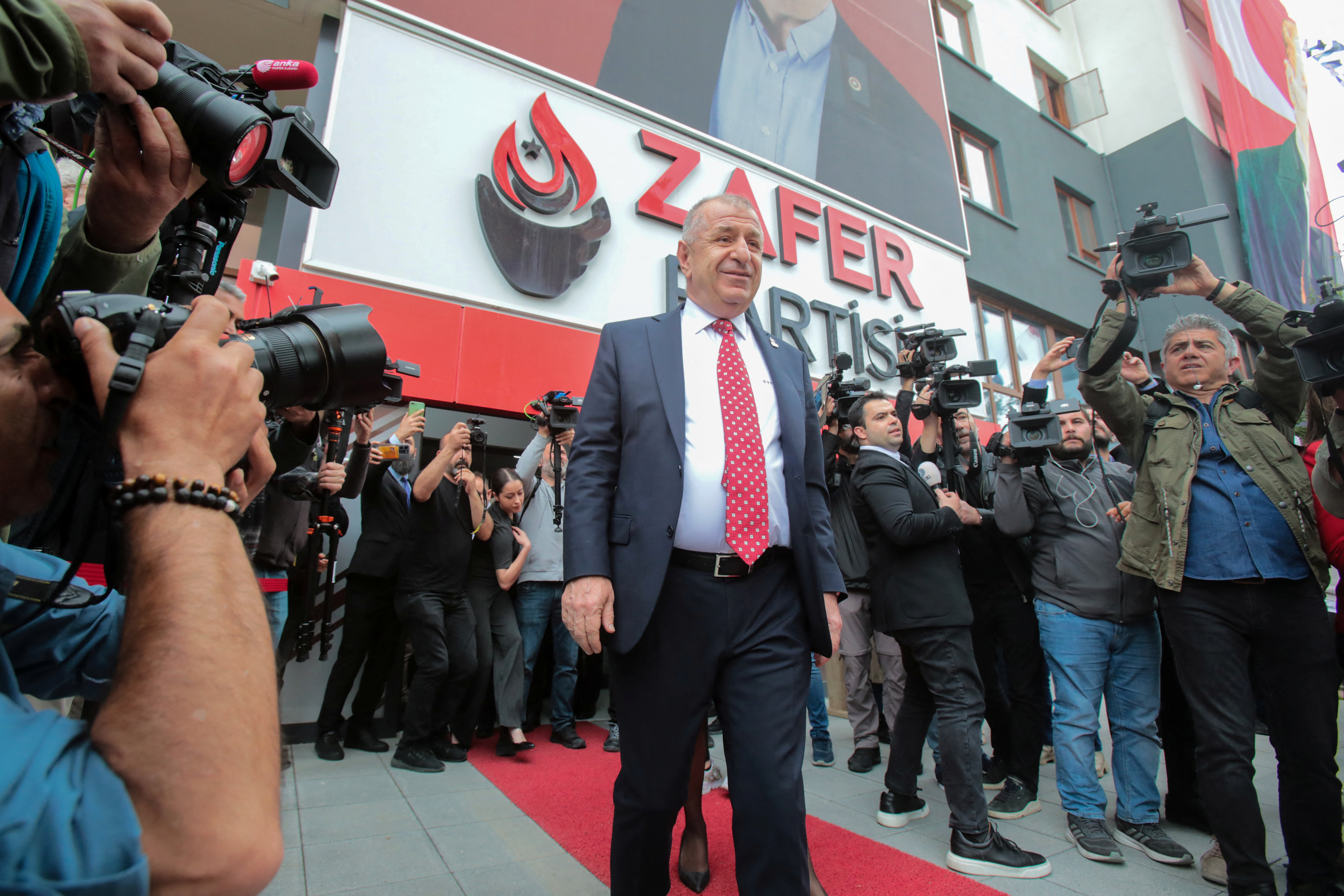 FILE PHOTO: Victory Party leader Ozdag leaves his party headquarters in Ankara