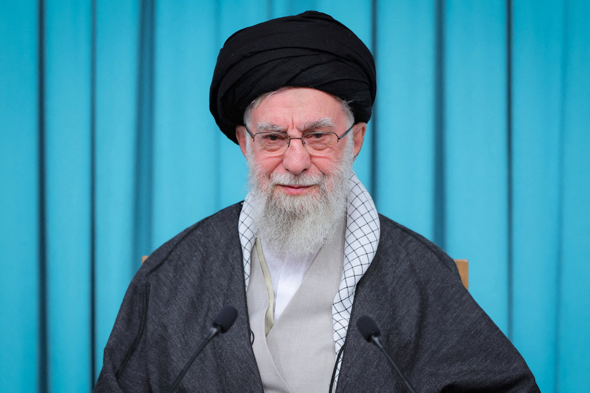 FILE PHOTO: Iran's Supreme Leader Ayatollah Ali Khamenei speaks during a televised speech in Tehran