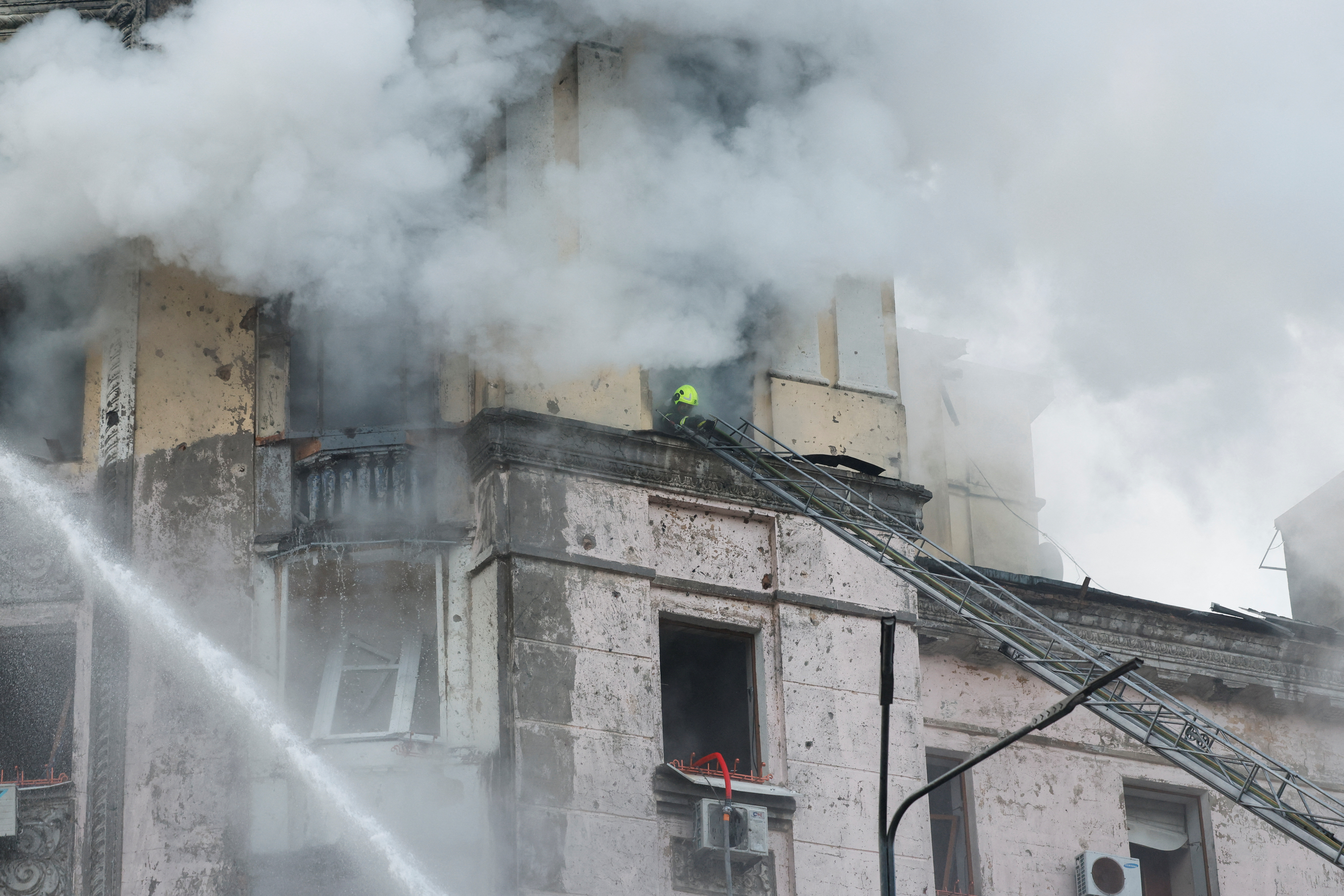 Aftermath of a Russian missile attack in Kyiv