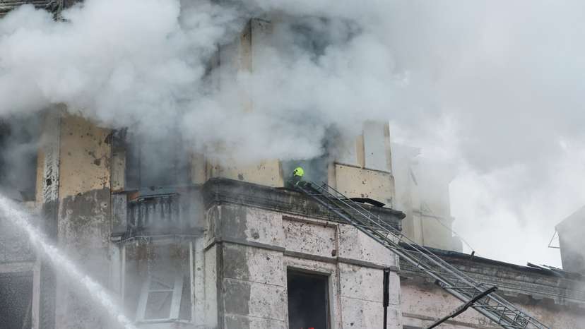 Aftermath of a Russian missile attack in Kyiv