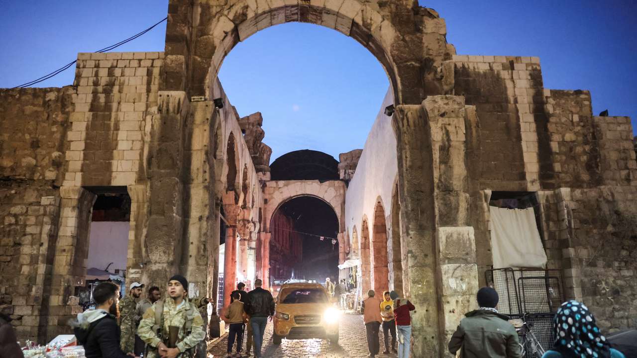 People walk, in Damascus