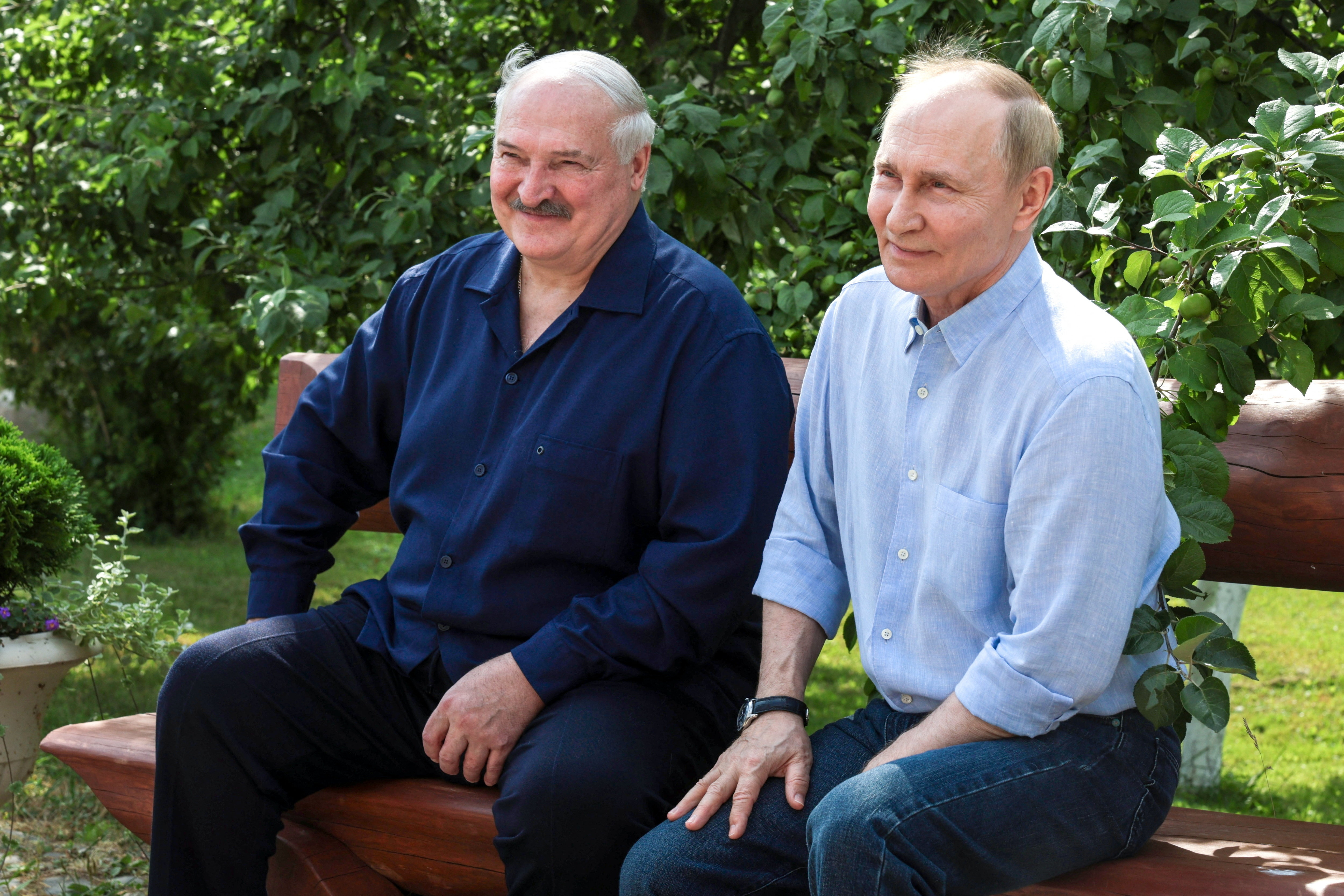 Russian President Putin and his Belarusian counterpart Lukashenko visit the Valaam Monastery in the Republic of Karelia