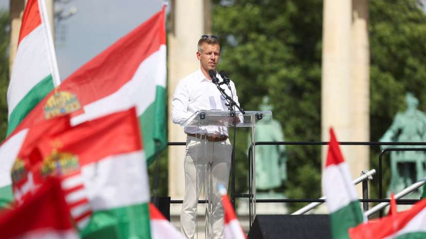 Hungarian opposition leader and former government insider, Magyar, holds a rally ahead of the EU Parliament elections in Hungary