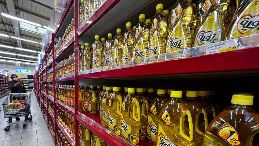 People shop at Carrefour hypermarket in Maadi City Center, in a suburb of Cairo