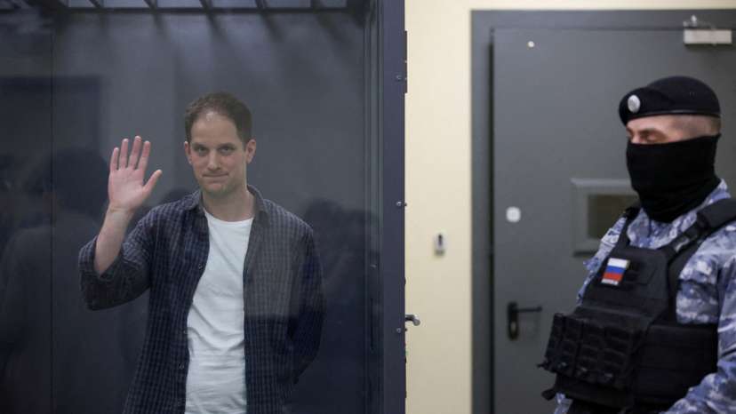 FILE PHOTO: Wall Street Journal reporter Evan Gershkovich appears in court