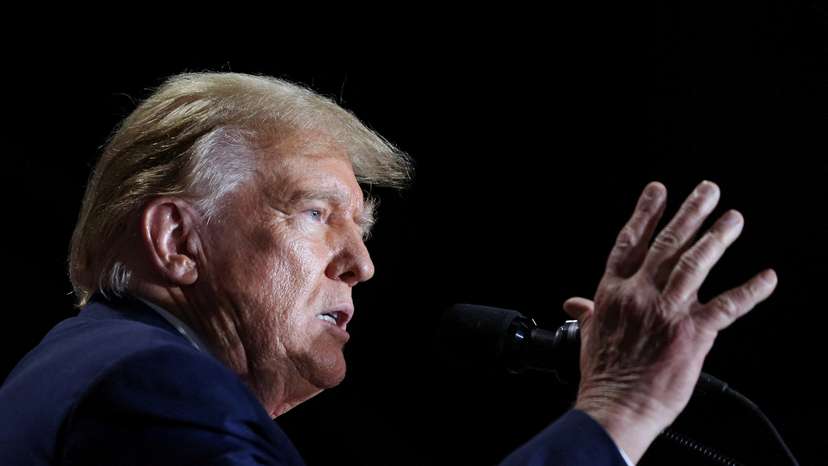 FILE PHOTO: Republican presidential candidate and former U.S. President Donald Trump holds rally in Richmond